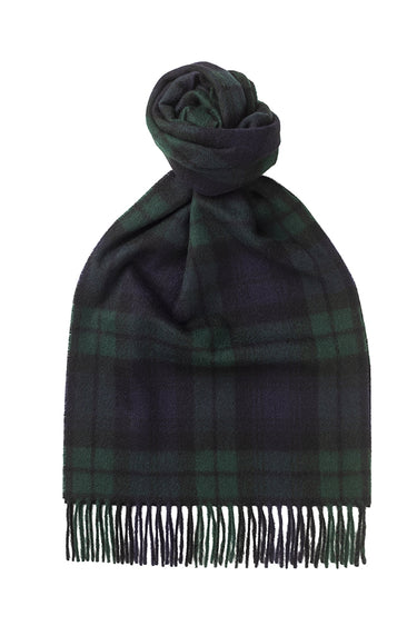 Joshua Ellis - Tartan Cashmere Scarf Blackwatch